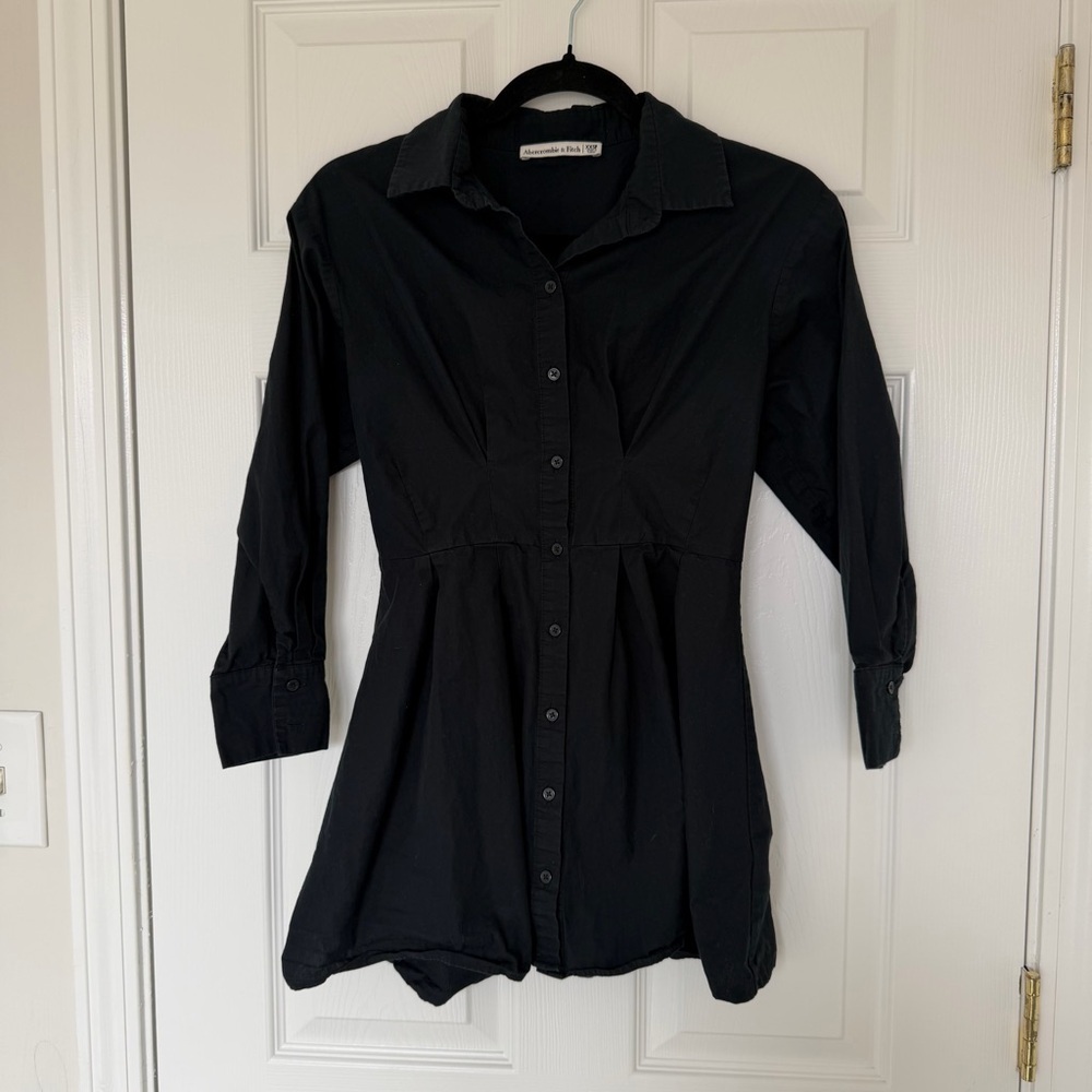 Abercrombie & Fitch Black Button Down Mini Dress Size XXSP